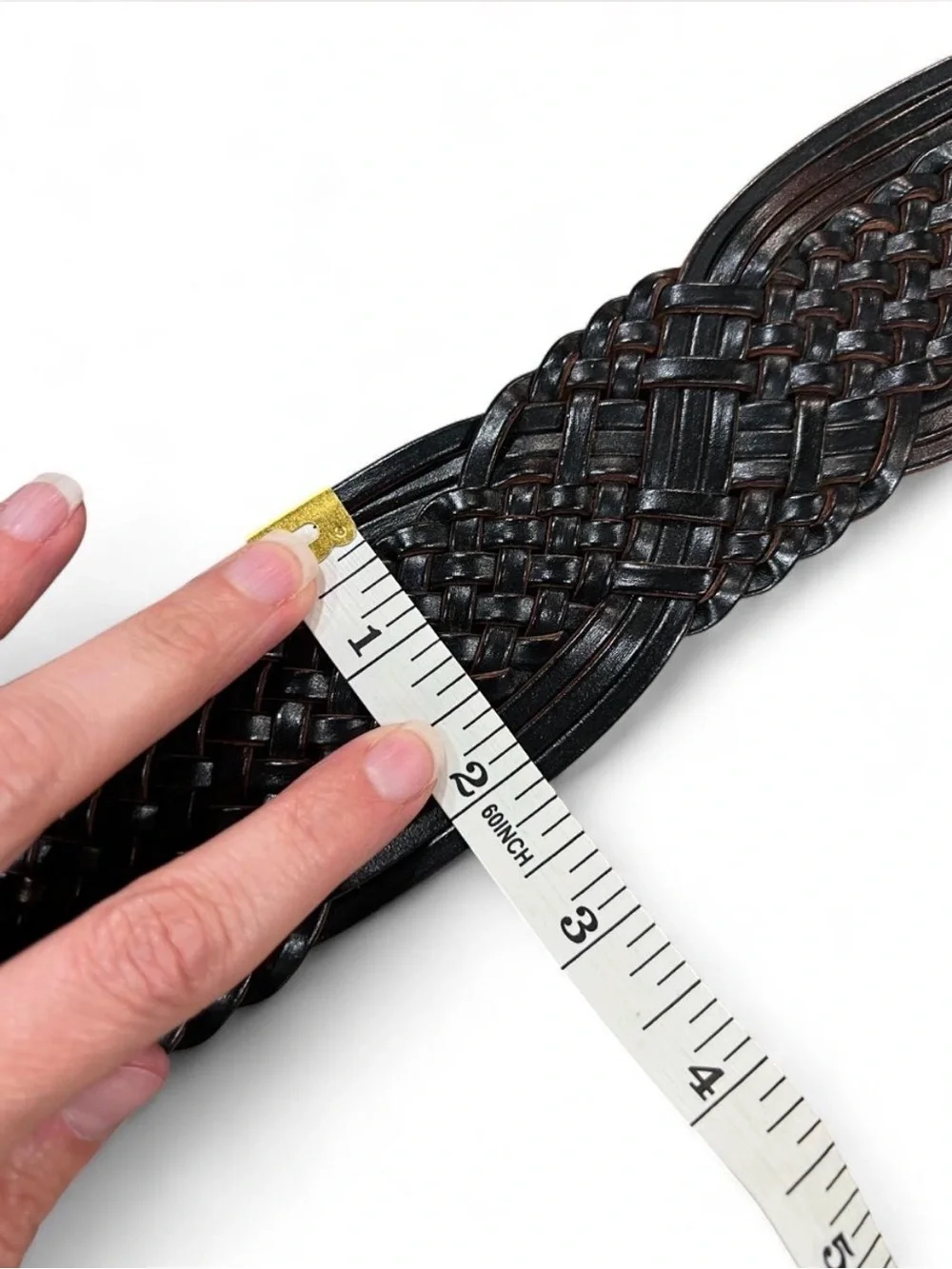 Woven Wide Black Waist Belt
